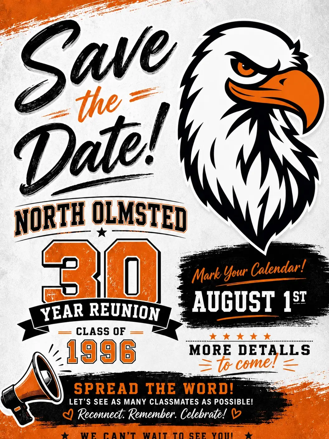 Class of 1996 30 Year Reunion save the date flyer