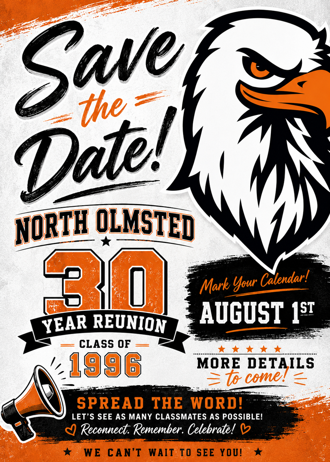 Class of 1996 30 Year Reunion save the date flyer